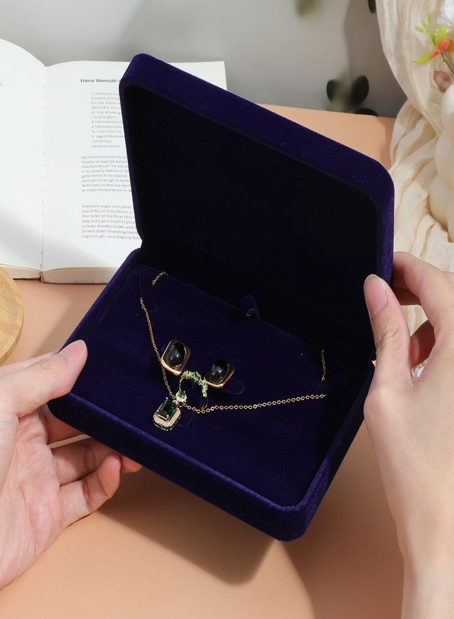 PercyEffie 6Pcs jewelry gift boxes Velvet jewelry set boxes bulk for women Bule Necklace gift box Ring Earrings Pendant large gifts box Flannel Jewely case for Traveling Wedding Engagement Birthday - Image 2